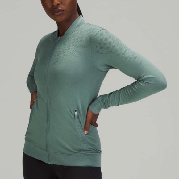 Lululemon Seamless Training Jacket Tidewater Teal 10 - Picture 1 of 7